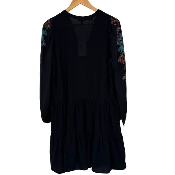 Desigual Calendula Balloon Sleeve V-Neck Tiered Mini Dress in Black Size S NWT - Picture 10 of 16